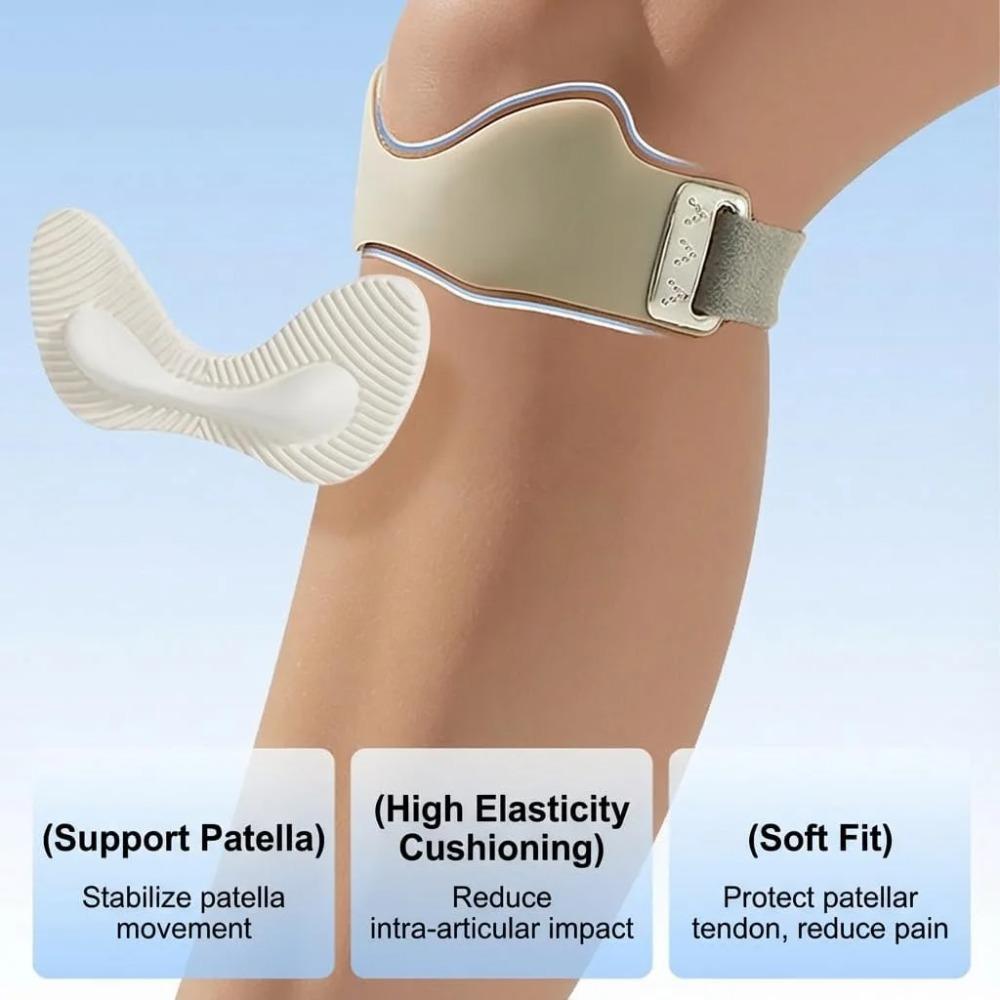 Sports Patella Strap Silicone 1-Pair - Knee Support Band & Patella Knee Strap for Running Basketball Gym Hiking, One Size Fits All