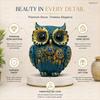 Decorative Owl Showpiece for Home Decor | Premium Resin Owl Statue with Gold Detailing | Lucky Owl Figurine for Living Room, Office & Gift