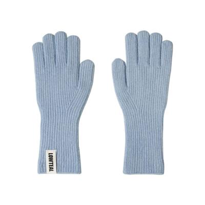 LOWTEAL WOOL PASTEL LABELED GLOVES, BABY BLUE