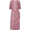 JiuZi AnnaKou French Retro Belted Chiffon Print Dress