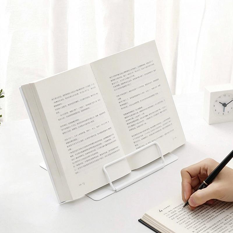 Multi-angle Metal Desk Book Reading Stand Adjustable Foldable Holder Lightweight Portable for Travel Study Student Support Rack