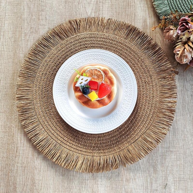 Safe Round Paper Placemat With Pattern For Indoor And Outdoor Use Round Place Mats
