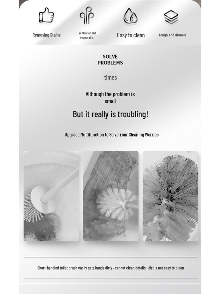 Ergonomic Grout & Toilet Cleaning Brush with Long Handle