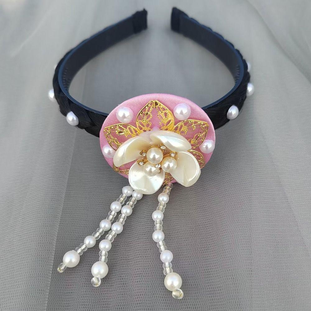 Pearl Hanbok Hairband Tassels Stage Dance Hair Hoop Retro Korean Headband  Hanfu