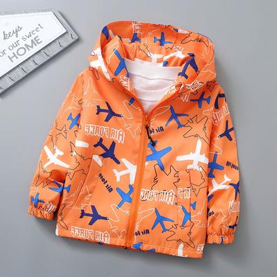 Spring and Autumn Children's New Printed Coat Boys' and Girls' Hooded Fashion Jacket