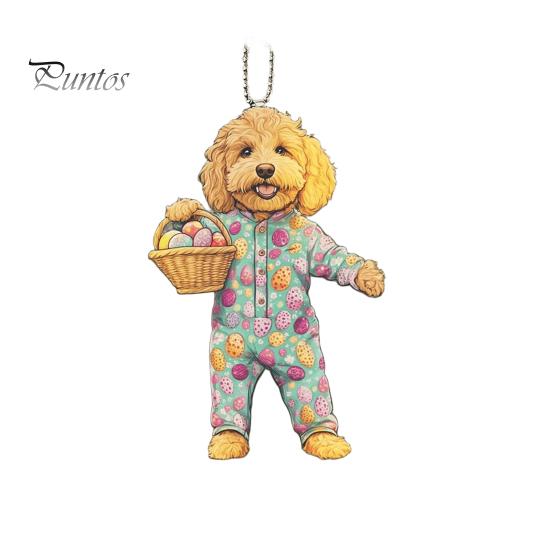 

Пасхальная собака подвесное украшение для автомобиля акриловая 2D плоская собака подвеска красочное животное щенок украшение пасхальные подарки