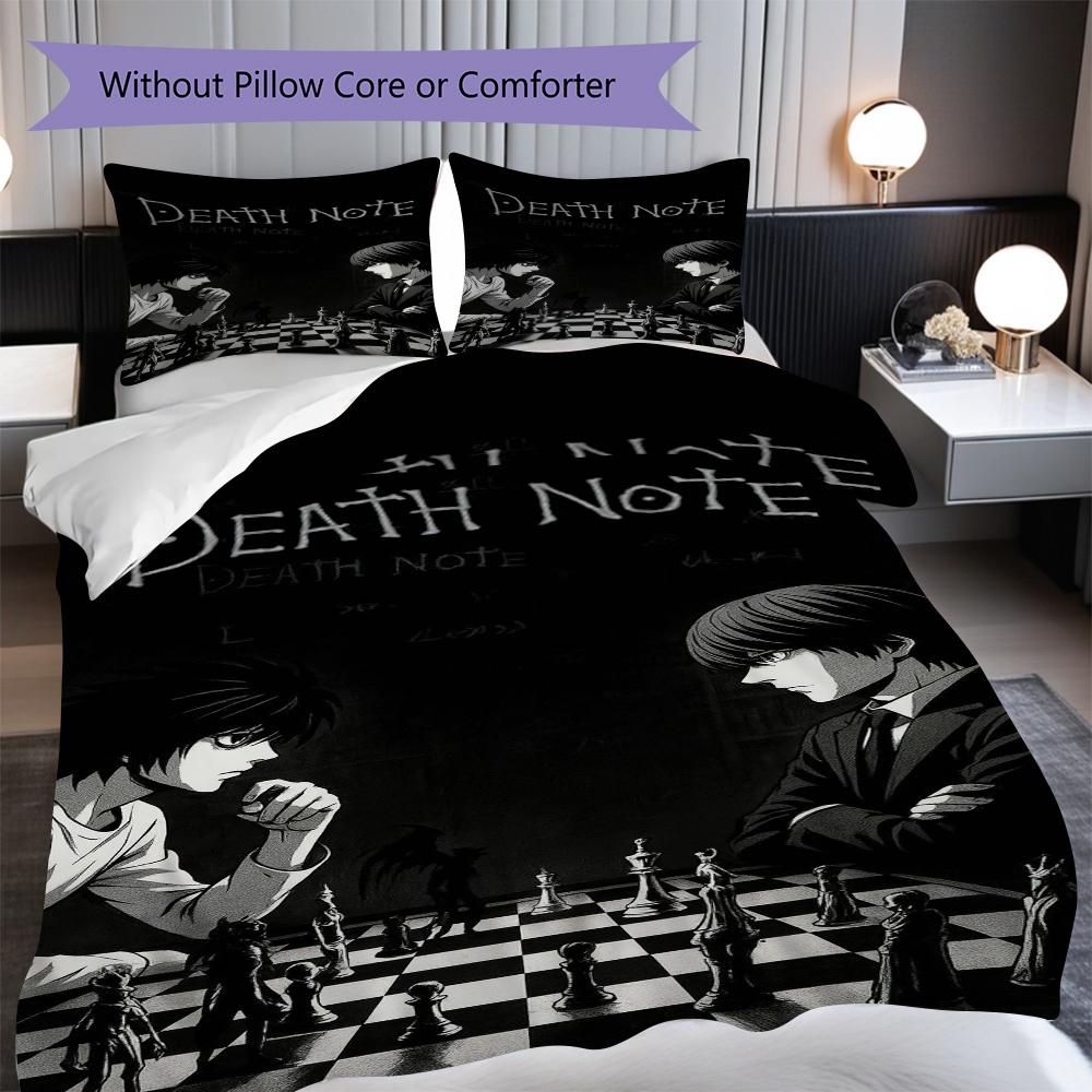 Death Note Chess Showdown Threepiece Set 1 Duvet Cover 2 Pillowcase Without Core Without Core Bedding Set Christmas Birthday Gift