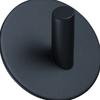 Adhesive Hook No Punching Round Stainless Steel Sticky Shower Hook for Bathroom Kitchen Black