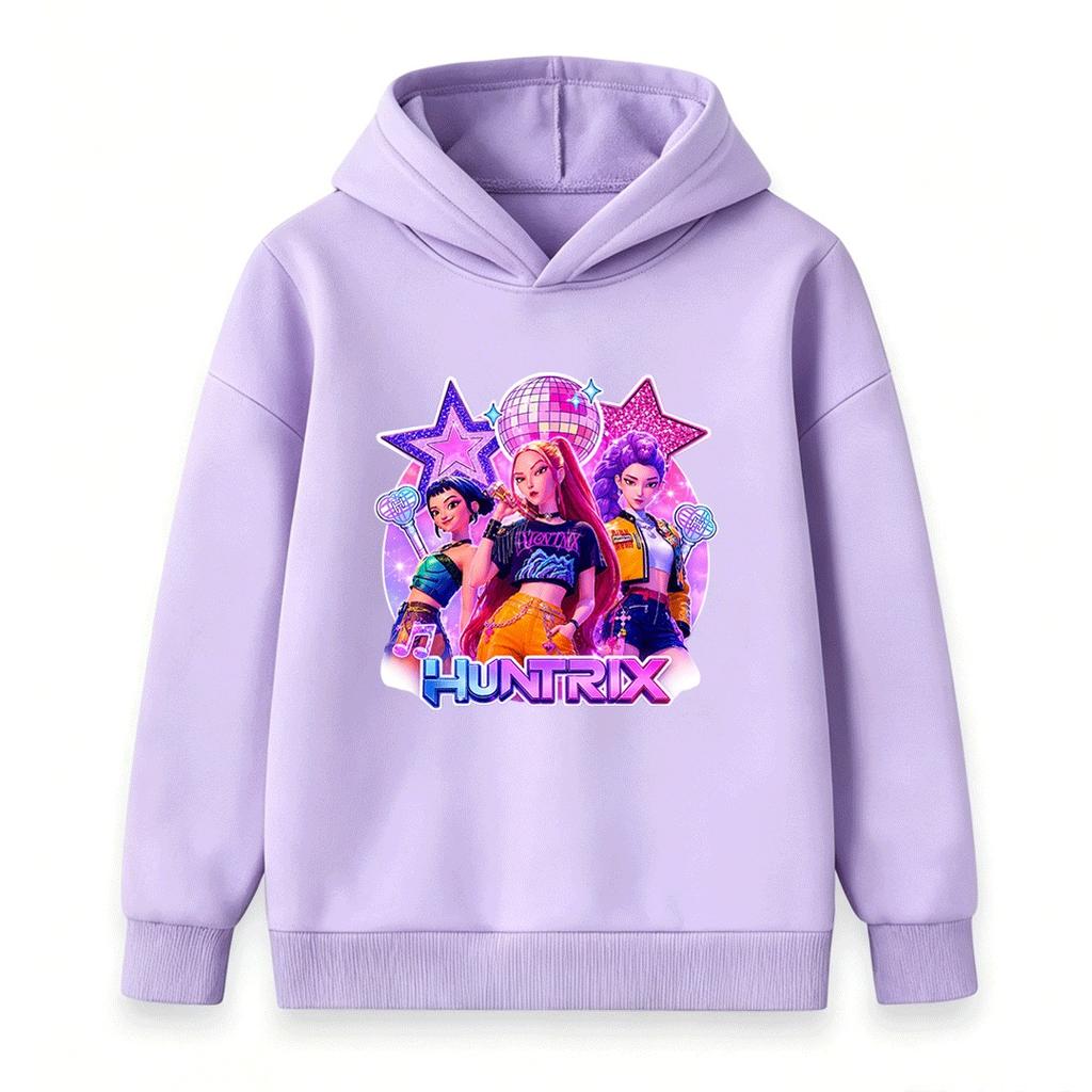 Kids Boys Girls Hoodie Sweatshirt Cute 3D Holographic K-pop Girls Print Casual Long Sleeve Pullover for Daily Party Wear