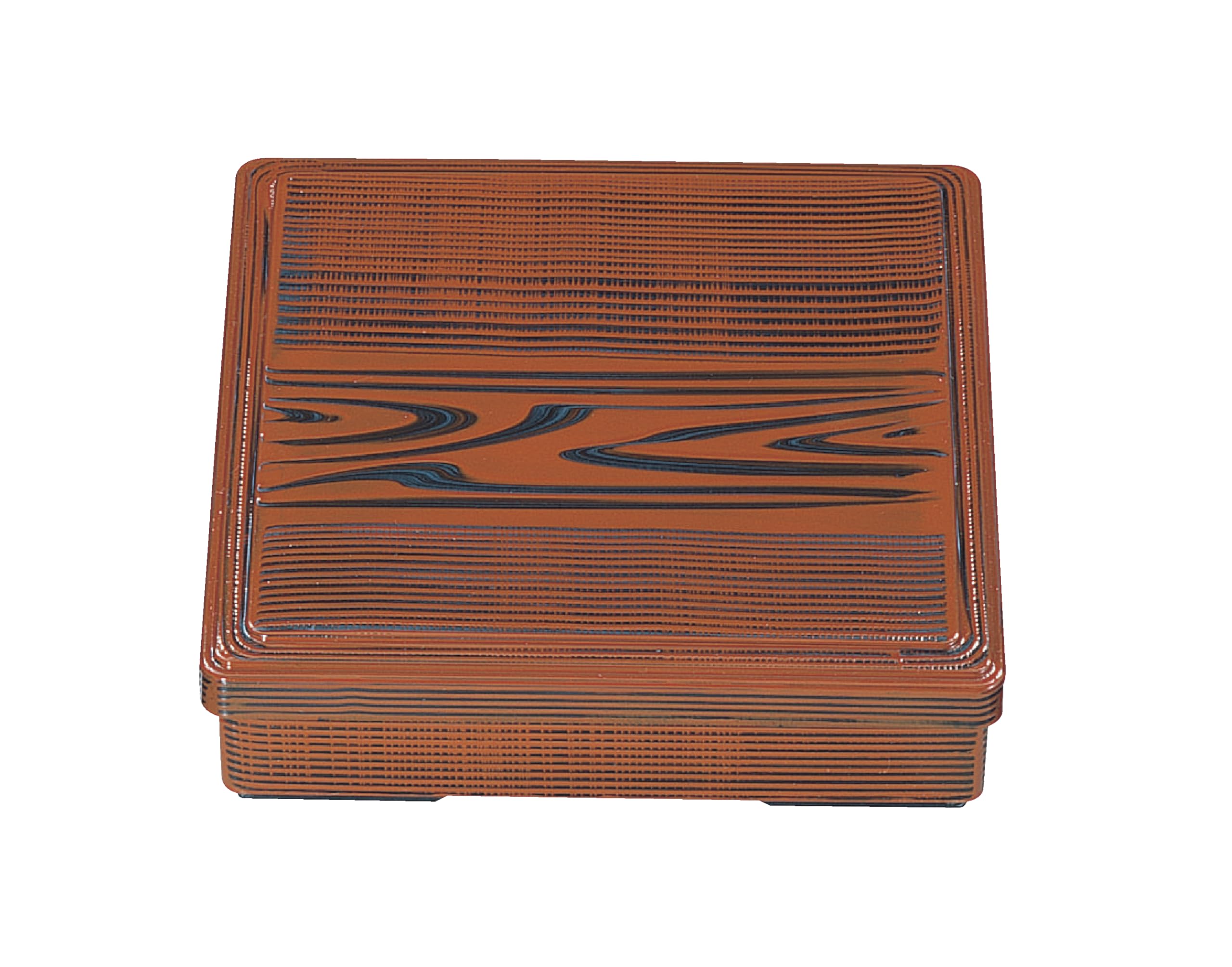 Wakaizumi Lacquerware ABS Square Bento Wood Grain Sold 7-inch Box, (Divider Separately) F-2-23