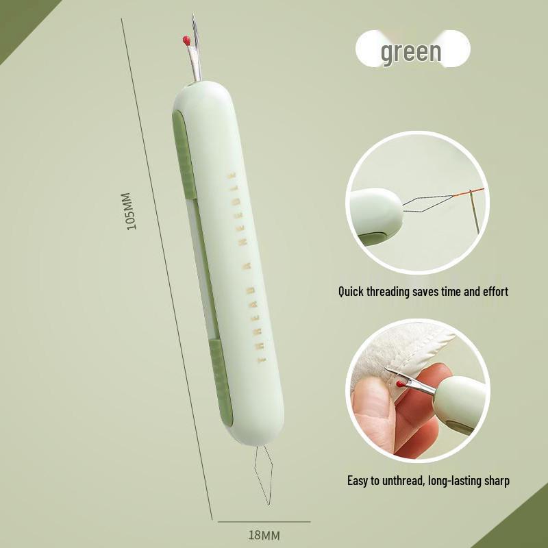 Dual Needle Threader & Seam Ripper for Seniors - New Manual Sewing Tool with Needle ID Function