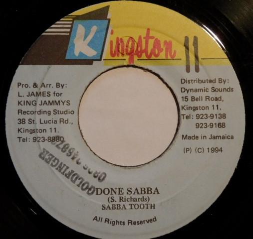 

7-дюймовая пластинка SABA TOOTH Готово Sabba НЕТ kingston 11 1994 Ямайка Регги Ска Даб Б/у
