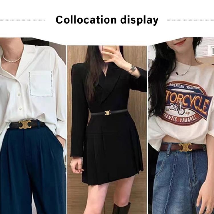 Stylish Women's Belt Waist Decoration with Sophisticated Double Half Arc Buckle for Contemporary Fashion Lady Girls