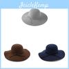 Vintage British Style Felt Hat With Large Brim And Bow For Women And Girls