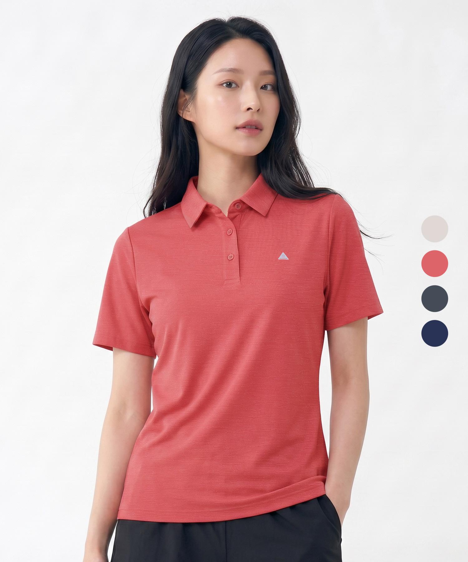 Easy By Pure Women S Comfortable Collared Short Sleeve T-Shirt 4 Colors Beige/100