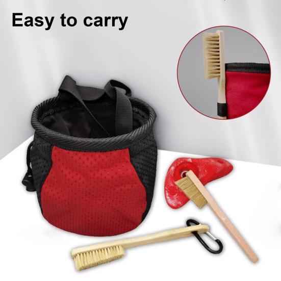 Wooden Rock Climbing Brush Ergonomic Handle Thick Boar Bristles Portable Indoor Outdoor Climbing Bouldering Brush Cleaning Tool