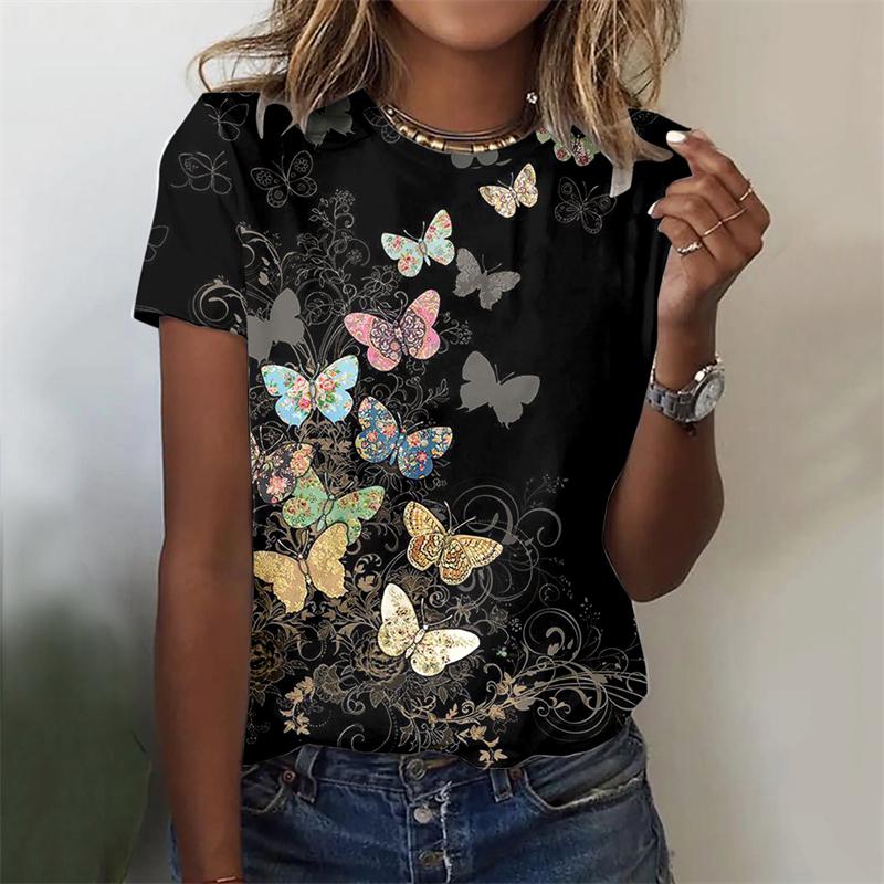 New Women's 3D Printed Short Sleeve T-shirt Women's Valentine's Day Fashion Top Love T-shirt Cute Small Fresh Tees Clothing