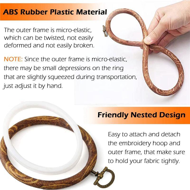 A60z12pcs Embroidery Hoops 3.93 Inch Round Embroidery Frame With Metal Ring Imitated Wood Embroidery Circle Embroidery Hoopmay