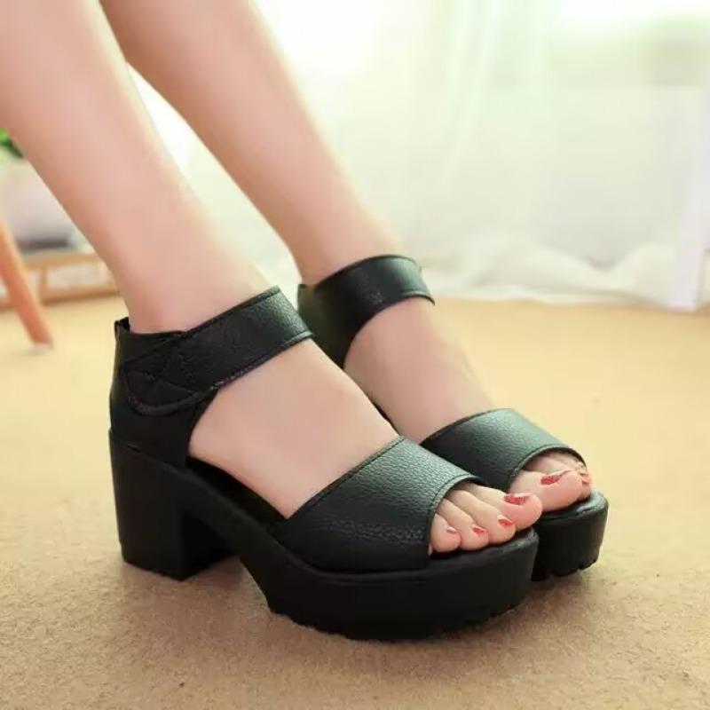 Watertop Platform Sandals New Summer High Heels Women's Shoes Thick Heel Fish Mouth Muffin Sandals Women