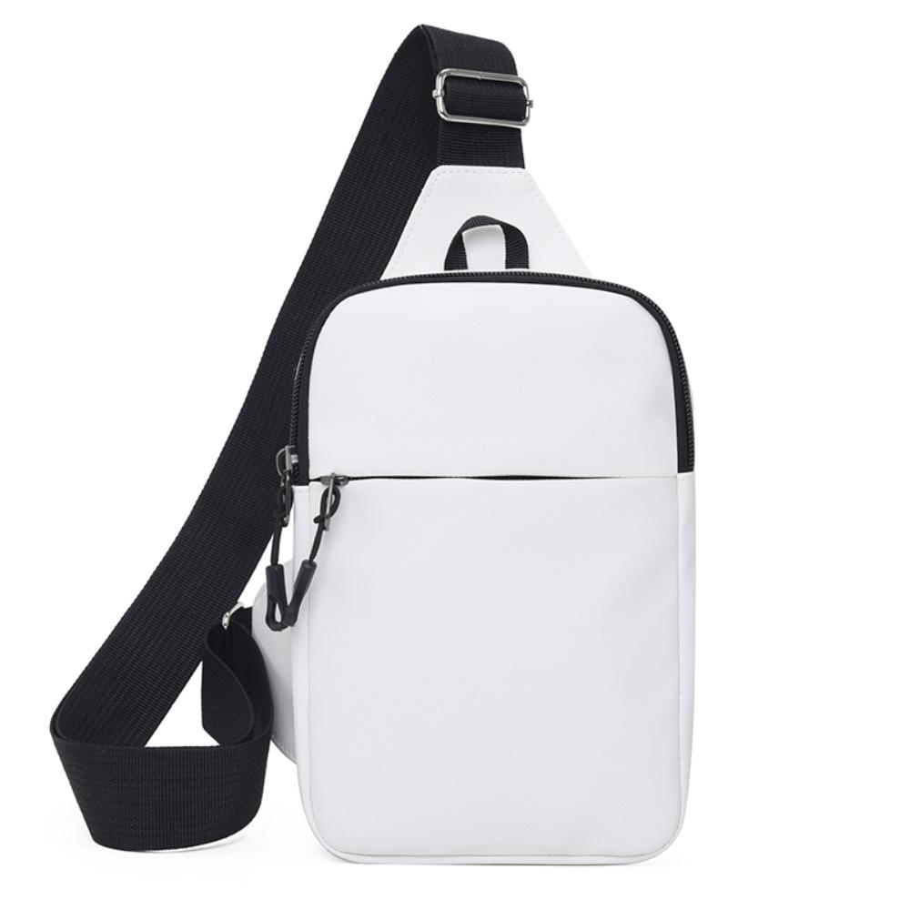 Oxford Cloth Women s Chest Bags Zipper Closure Multifunctional Men s Chest Bag Waterproof Mobile Phone Bag Unisex белый