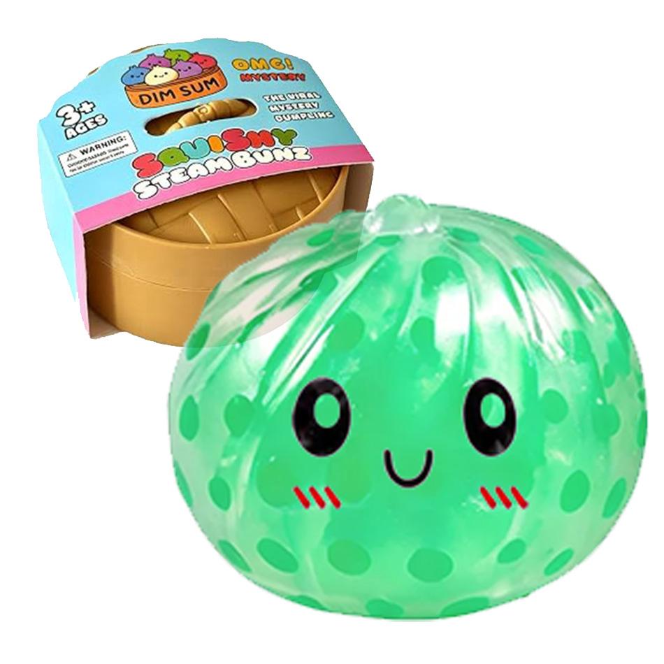 Glitter Dumpling Squishy With Box Dumplings Sensory Steamer Soft Tpr Dough Ball For Decompression Fidget Toy Stress Relief Gift