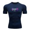 Men's Compression Fitness Sport T-Shirt, Quick Dry Breathable Athletic Workout Top, Stylish Gradient Metal Print Gym Training Activewear for Running E