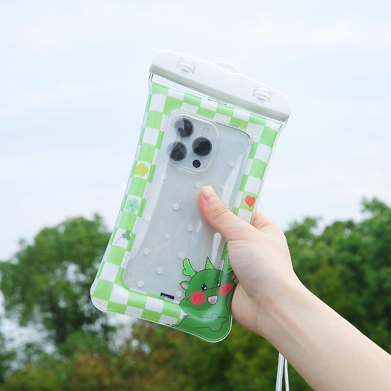 Cartoon Full View Waterproof Case For Phone Underwater Snow Rainforest Transparent Dry Bag Swimming Pouch Big Mobile Phone Cover