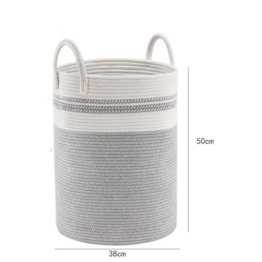 Cotton Rope Woven Storage Basket, Bamboo Basket, Dirty Clothes Basket, Hand-held Folding Miscellaneous Basket