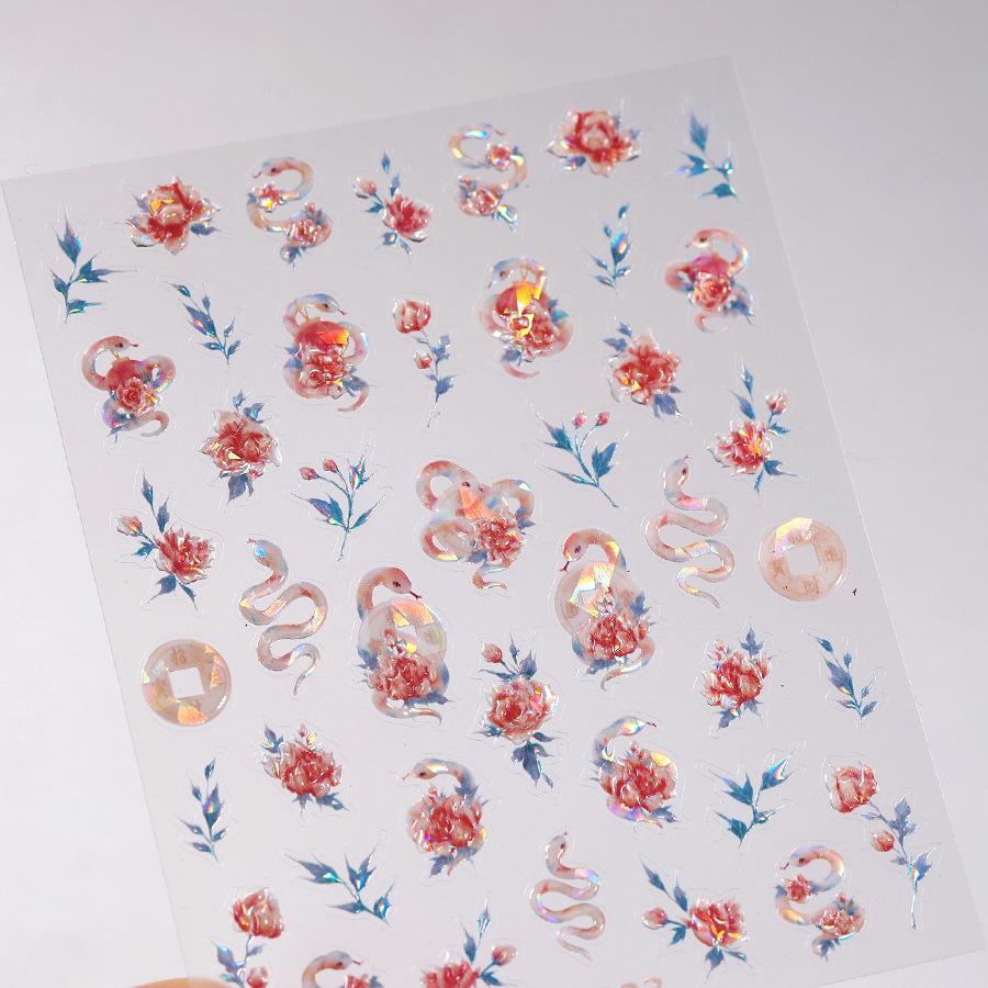 

Матовые тисненые прозрачные желейные наклейки для ногтей M822