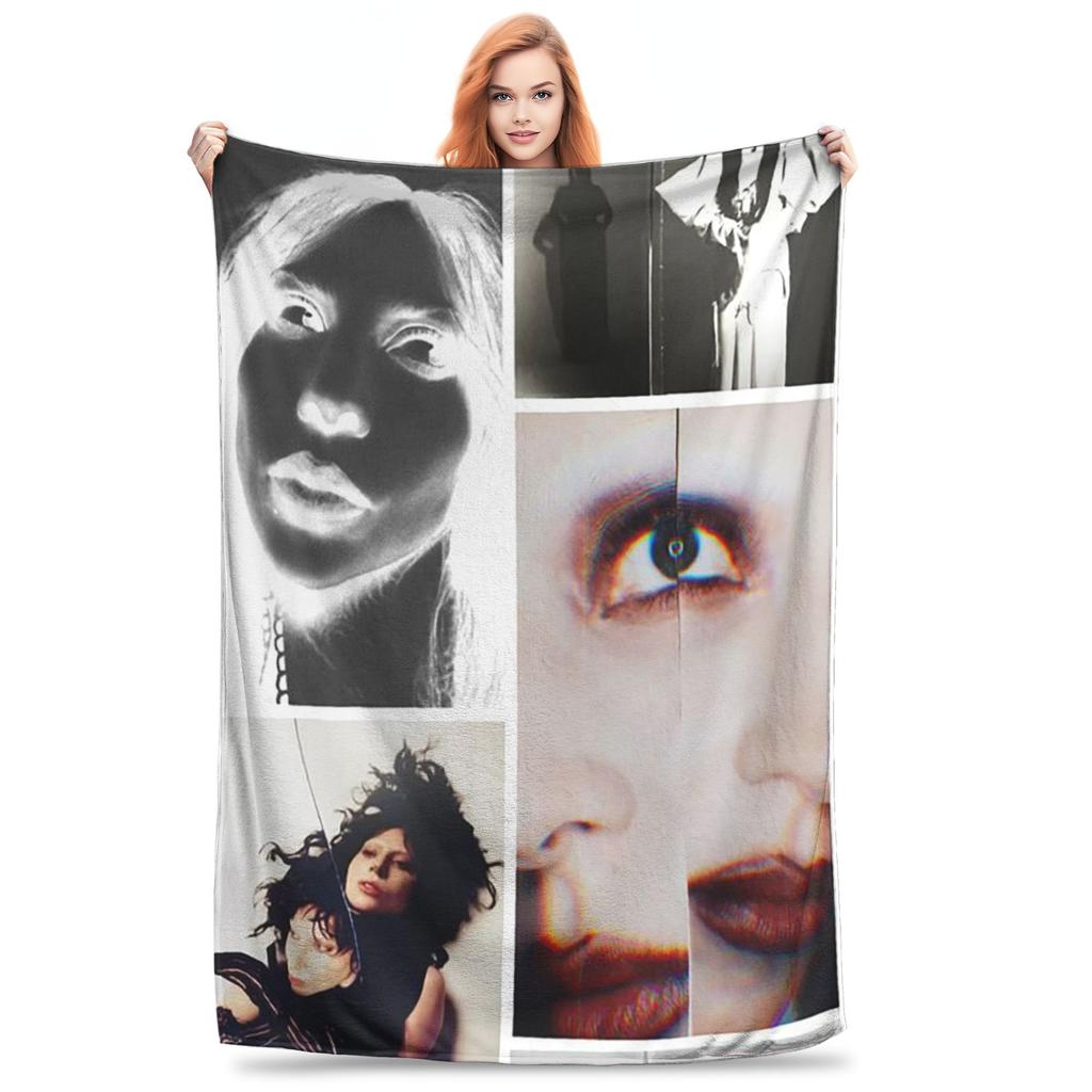 Lady Gaga Mayhem New Album Music Blanket Multi-function Flannel Sofa Throw Blanket for Couch Bedding Office Throws Bedspread