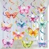 Y5JC Colorful Butterfly Hanging Swirls Ornament Ceiling Swirls Decorations for Birthday Theme Party Wedding Decoration