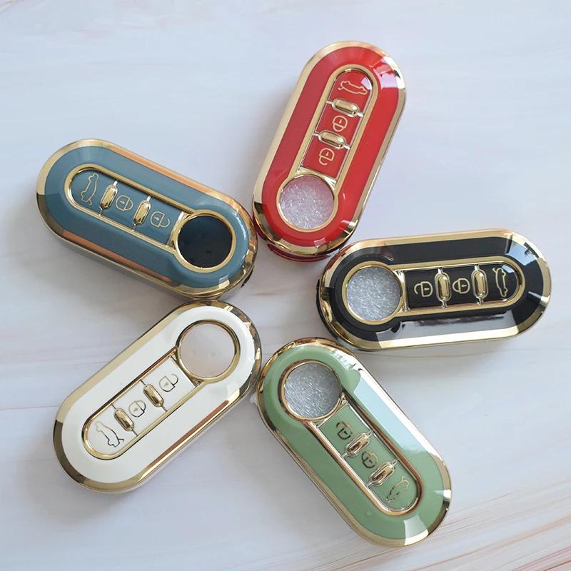 TPU Auto Schlüsselhülle Abdeckung für Fiat 500 Ducato Panda 500L Punto Lancia Musa für Citroen Jumper für Peugeot Boxer Auto Zubehör