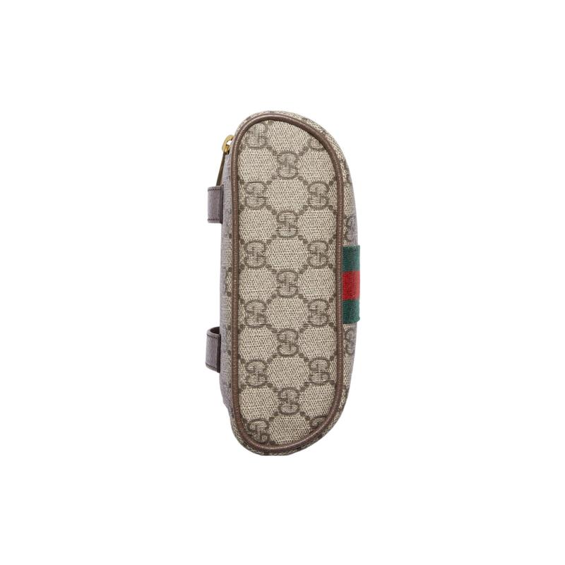 Gucci Ophidia Fashion Presbyopia Logo Embroidered Web Chain Shoulder Strap Supreme Canvas Shoulder Handbag Waist Bag Women's Ebony
