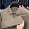 Men S Cotton Long Sleeve Polo Shirt Solid Color Casual Business Top