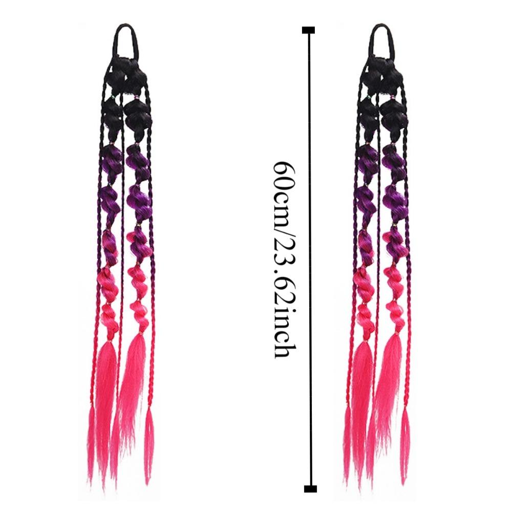 2PCS Colorful Twist Braid Bulk Lantern Braid Braided Ponytails Natural Bubble Jumbo Braid Daily