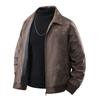 Herren Vintage Amerikanischer Stil Lederjacke Locker Lässig Streetwear