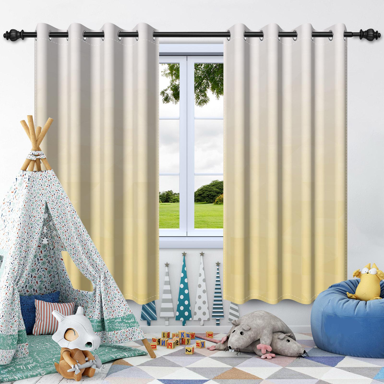 

Simple Geometric Texture Solid Color Window Curtains Bedroom Living Room Indoor Outdoor Opaque Blackout Curtain Privacy Screen 50x120cm 2pcs