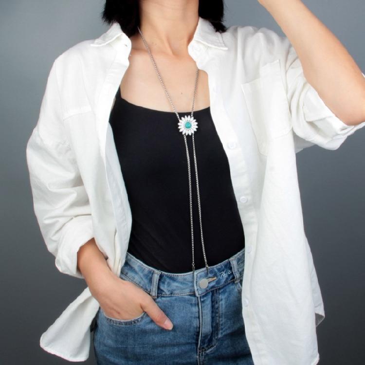 Bolo Tie Necklace for Teenage Girls Cool Chokers Daisy Jewelry Neck Chain