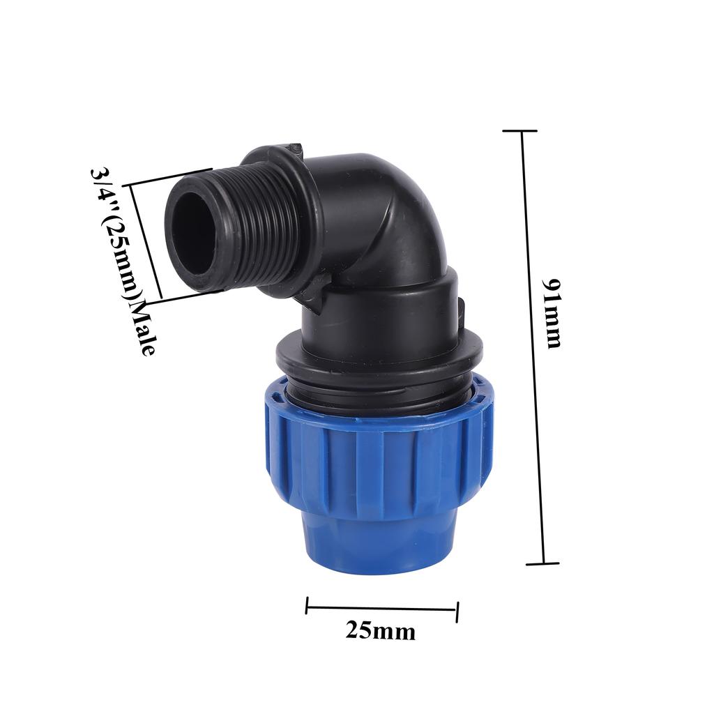 Außengewinde 1/2" 3/4" 1" PE-Rohr Schnellverbinder T-Stück Winkel Wasserverteiler Kunststoff Landwirtschaftliche Bewässerung Wasserrohrfittings