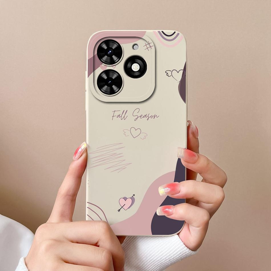 For Tecno Spark Go 2024 Case Simple Heart Soft Liquid Silicone Camera Protection Back Cover For Tecno SparkGo Funda Phone Shell