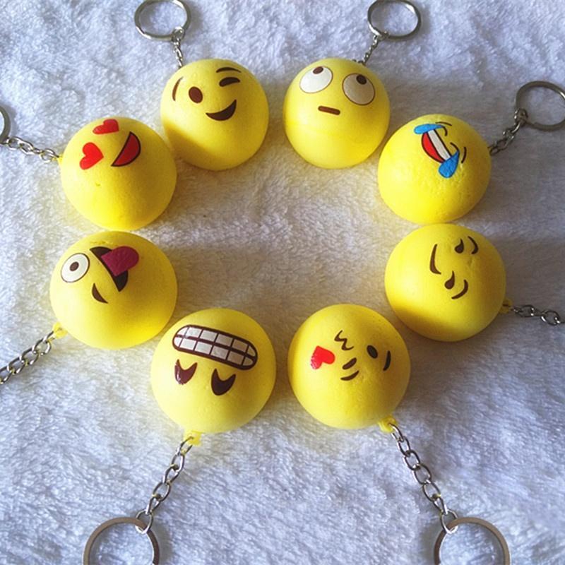 Small Smile Marshmallow Squishy Bread Keychain Bag Phone Charm Strap