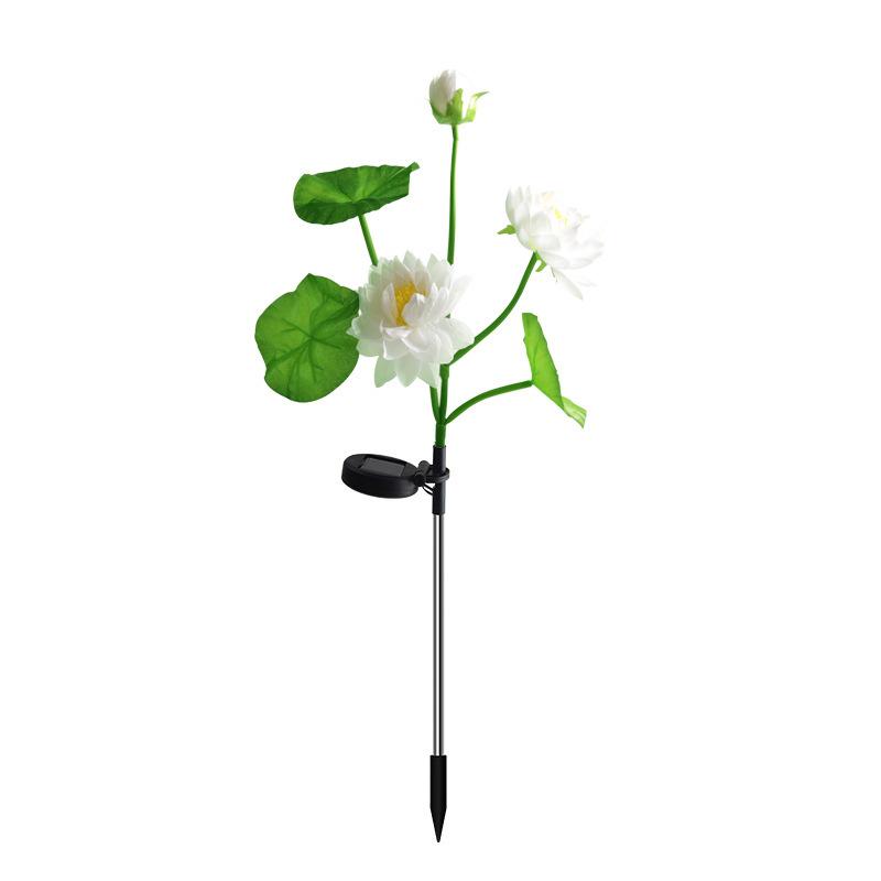 Waterproof LED Solar Lotus Garden Lamp - Outdoor Decorative Landscape Light with Ground Stake