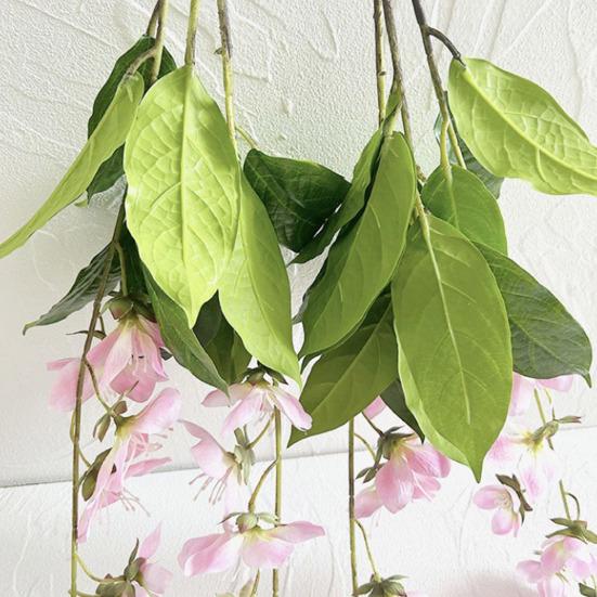 Simulated Green Plants High Simulation Lifelike Texture Faux Flower Bouquet with Realistic Veins Matte Leaves DIY Maintenance-Free Home Decor