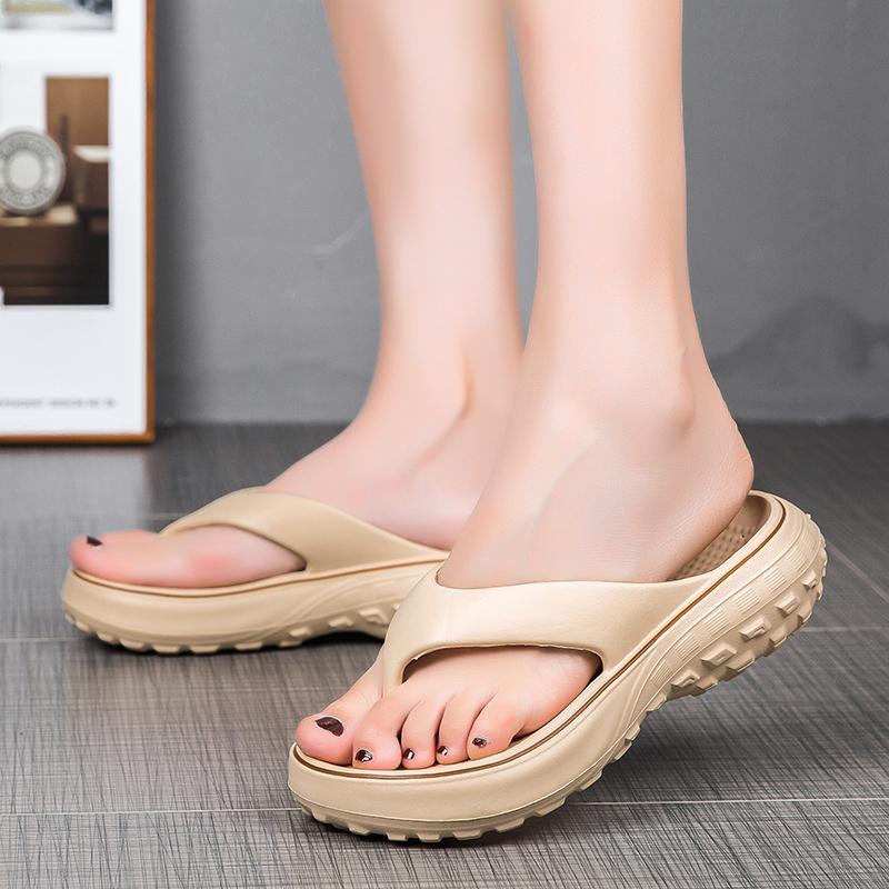 Fashion Orthopedic Thick Platform Eva Flip Flops For Women Summer Clip Toe Non Slip Beach Sandals Woman Comfortable Soft Sole Cloud Slip