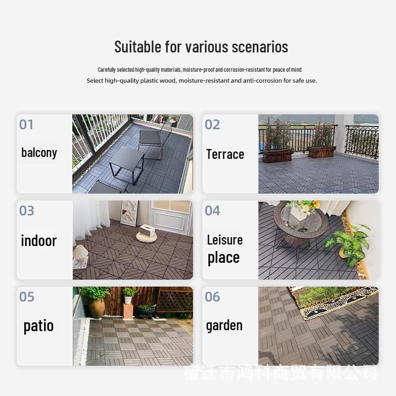 Interlocking WPC Outdoor Flooring - Self-Laying, Anti-Corrosion for Balcony & Courtyard Renovation