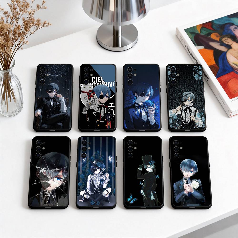 Black C-Ciel P-Phantomhive Butler Phone Case For Samsung S25,S24,S21,S22,S23,S30,Ultra,S20,Plus,Fe,Lite,Note,10,Black Cover