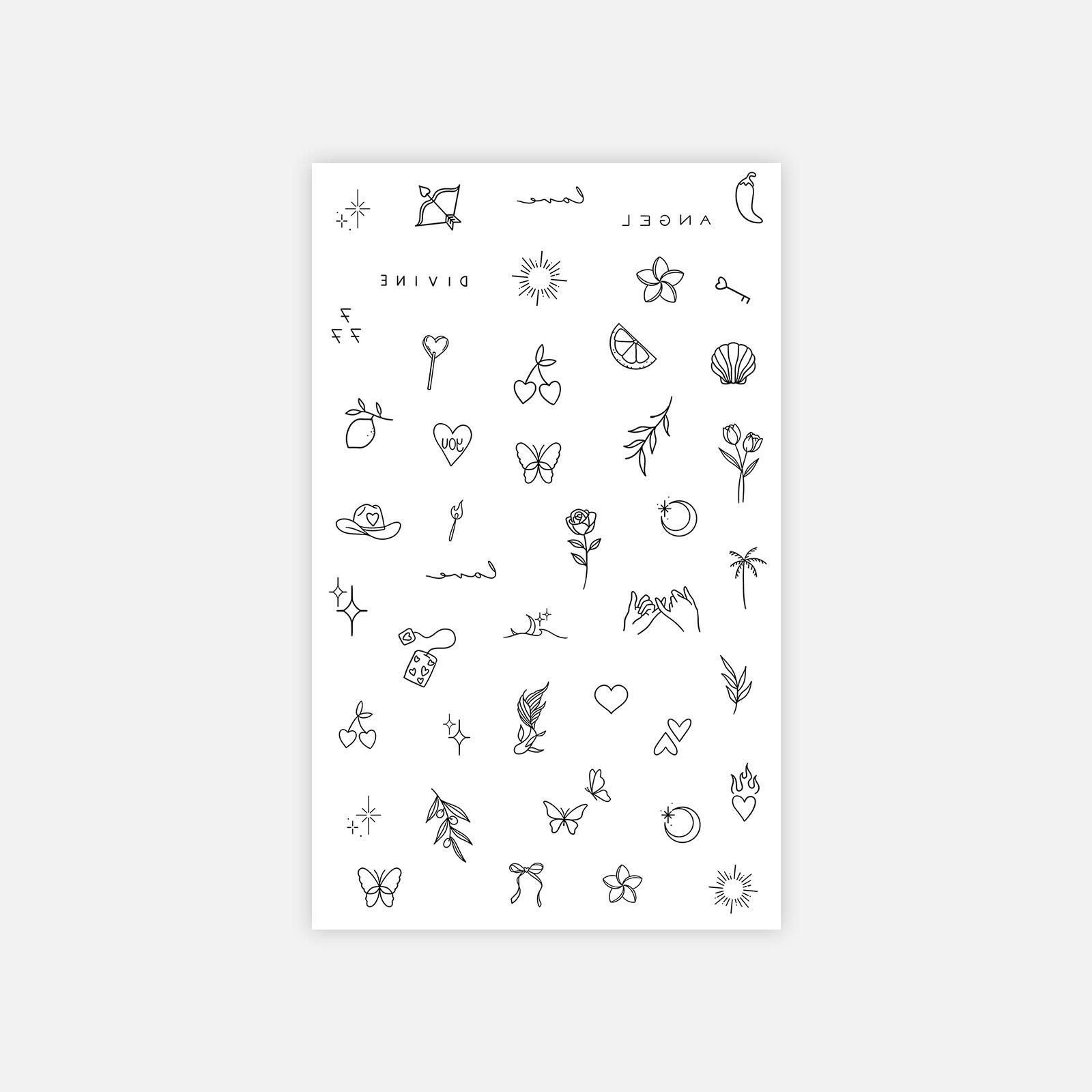 

High sense personality wind roses, spiders, English short sentences tattoo stickers 11*18