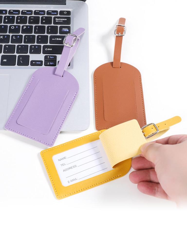 Multicolor PU Leather Luggage Tag with Airplane Boarding Pass Design