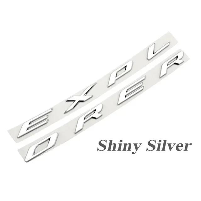 AJJ1 Chrome Black Logo Explorer Emblem Leters Car Front Hood Emblem Bonnet Bagde For Ford Explorer 4 5 6 Explorer Sticker Accessories