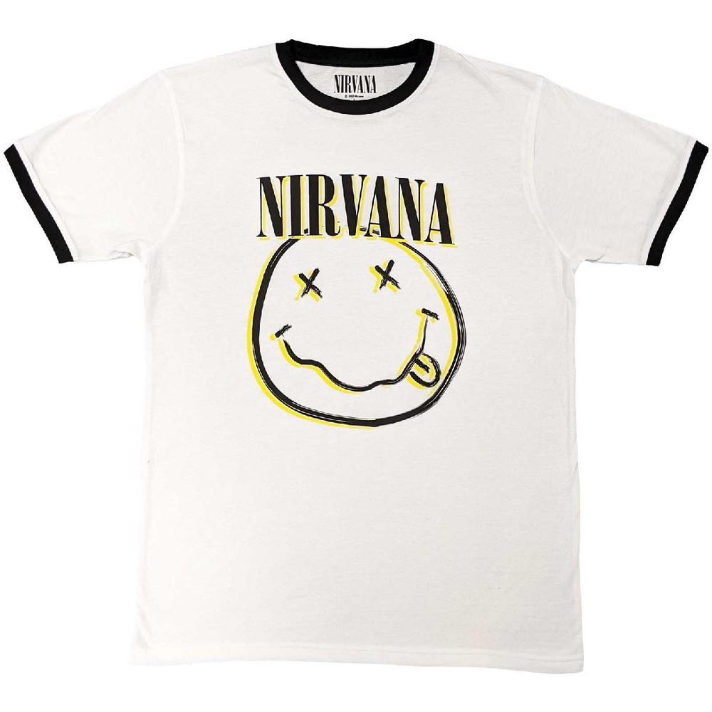 Nirvana Double Happy Face Official Mens T-shirt Mens S